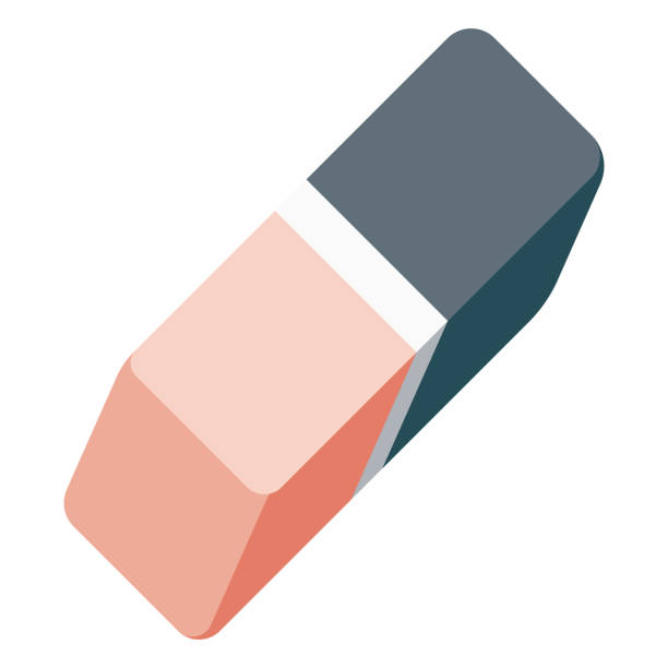 Eraser Icon on Transparent Background A flat design icon on a transparent background (can be placed onto any colored background). File is built in the CMYK color space for optimal printing. Color swatches are global so it’s easy to change colors across the document. No transparencies, blends or gradients used. eraser stock illustrations