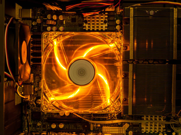 cooling fan with backlight in the computer system unit, cooling the computer air, repair and upgrade, cooling computer components