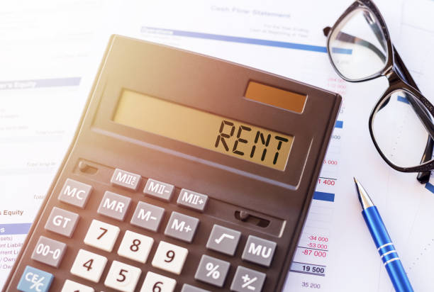 istock Calculator with the word RENT on the display 1283767344