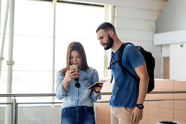 istock Young couple at the Airport 1283767549