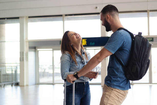 istock Young couple at the Airport 1283768193
