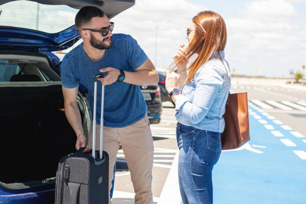 istock Young couple at the Airport 1283768234
