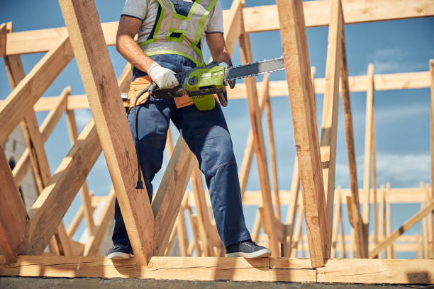 istock Focused photo on male hands that holding chainsaw 1283768500