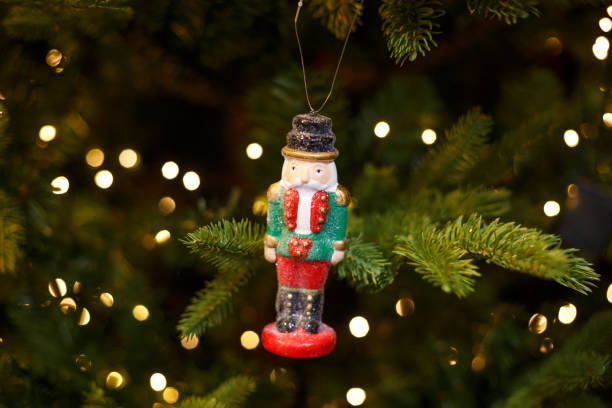 istock Toy soldier on the Christmas tree, holiday decor 1283769410