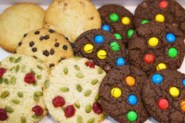 istock Round gingerbread close-up with bright colored balls 1283769618