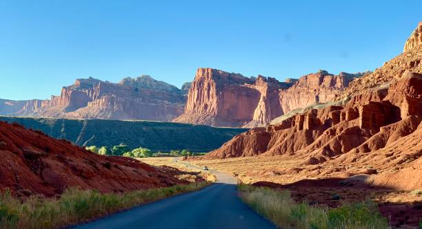 Panoramic View of Capitol Reef National Park in Utah Panoramic View of Capitol Reef National Park in Utah capitol reef national park stock pictures, royalty-free photos & images