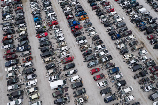 istock Large Car Junkyard, Aerial View 1283772785