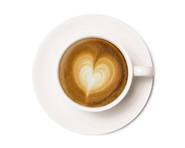 istock coffee cup with heart sign, top view isolated on white background, with clipping path. 1283780921