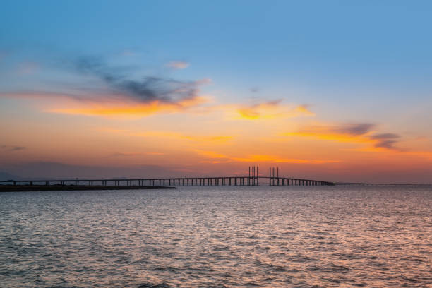 istock Qingdao cross sea bridge at sunset 1283788822