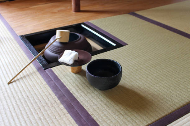 Tea ceremony utensils in the Japanese tea room