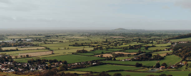 istock Panoramic view from Mendip Hills, UK, on a sunny day. 1283795832