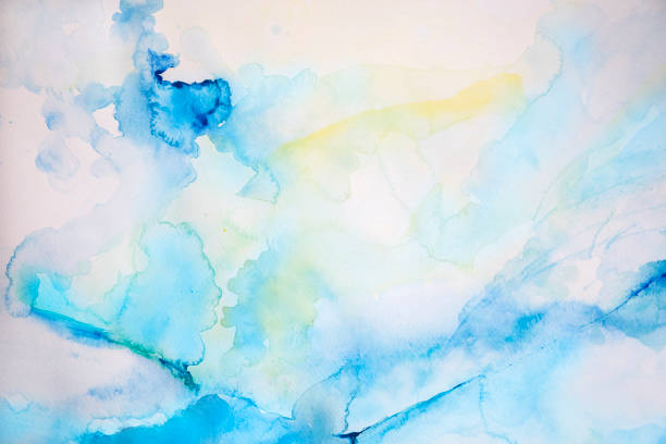 istock Blue and yellow watercolor background -abstract nature 1283797970