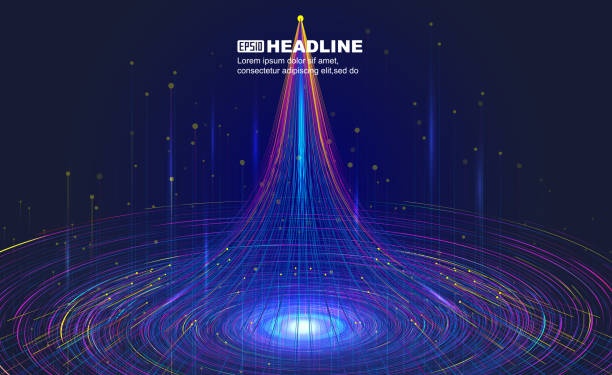 istock Luminous swirl and lines constitute the Internet background of communication technology. 1283798645