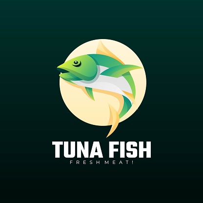 Vector Illustration Tuna Fish Gradient Colorful Style.