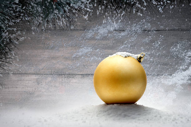 istock Christmas ball on the snow 1283803937