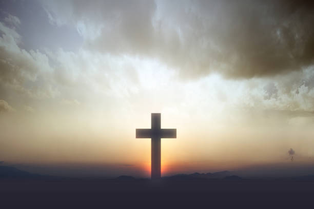 istock Christian Cross on the field 1283804505