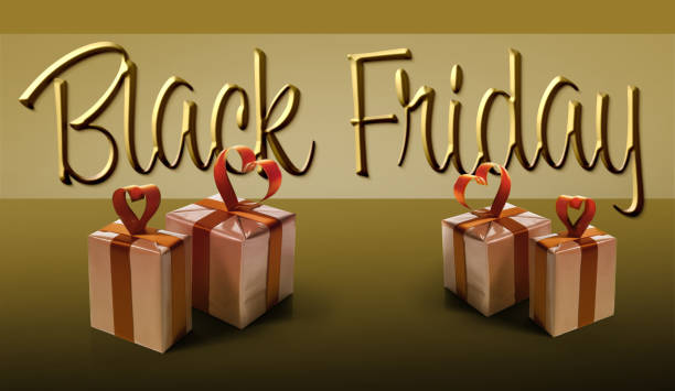 istock Black Friday shopping sale concep with gifts. 3D render 1283806406