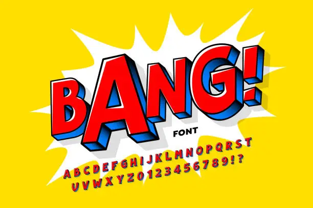 Vector illustration of Comic book style font