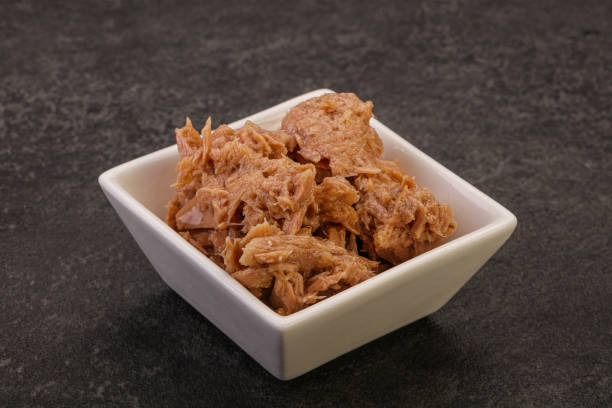 istock Canned tuna fillet for salad 1283813702