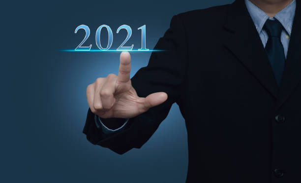 istock Happy new year 2021 calendar cover concept 1283815771