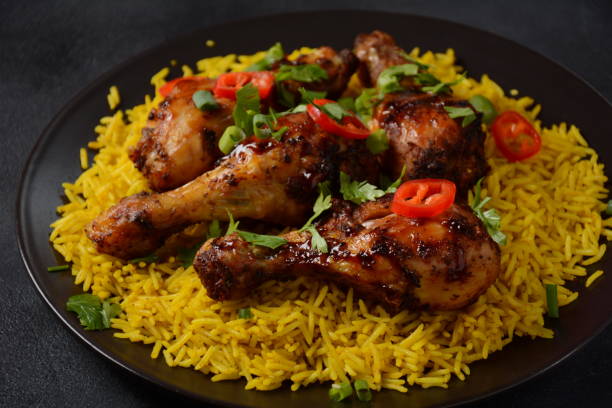 istock Tandoori chicken with yellow wild rice 1283816333