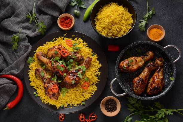 istock Tandoori chicken with yellow wild rice 1283816342