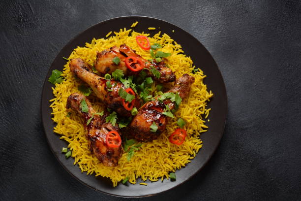 istock Tandoori chicken with yellow wild rice 1283816353