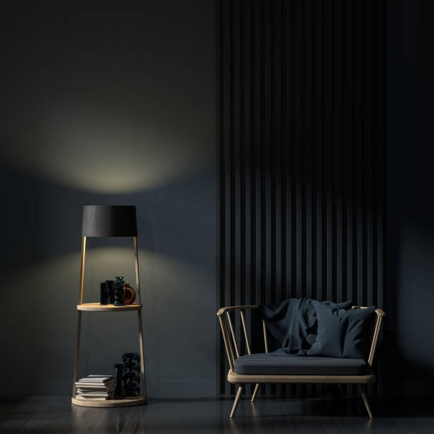 istock Empty wall mock up in modern style interior. Minimalist interior design. 3D illustration. 1283817017