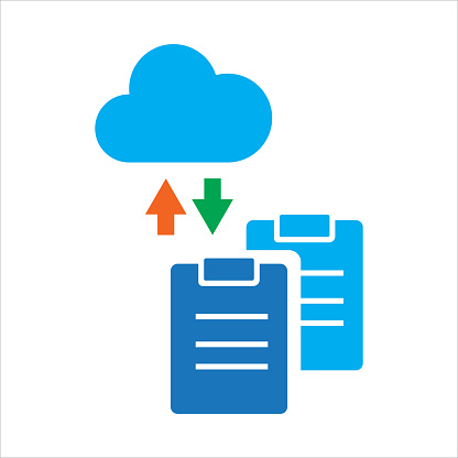 cloud file transfer vector icon concept