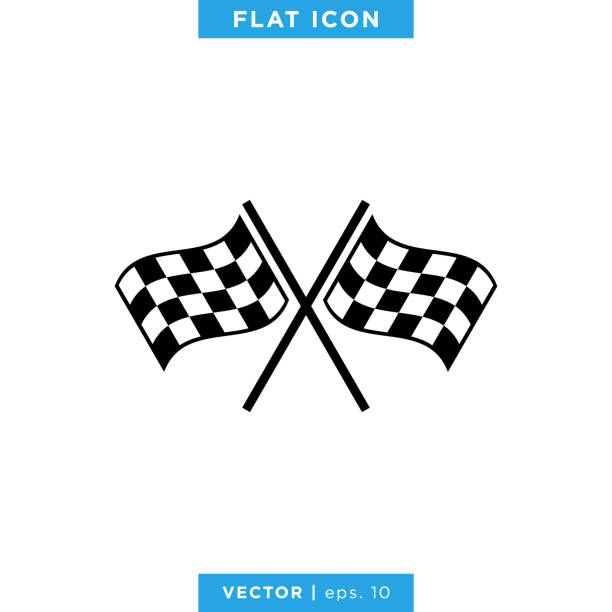 race flag icon wector stock ilustracja szablon projektu. - flaga sportowa stock illustrations