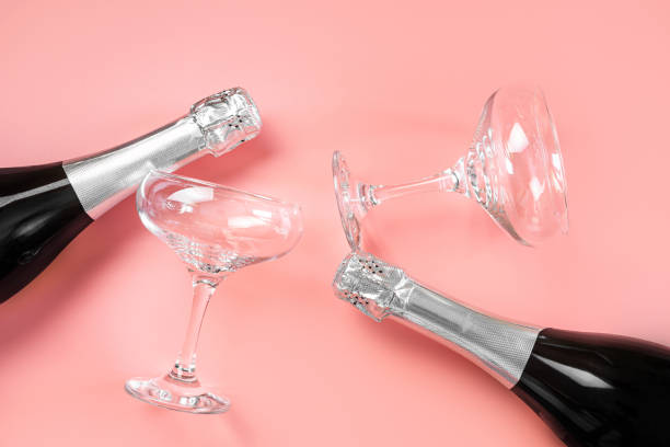 istock Neck of a champagne bottle with silver foil 1283822867