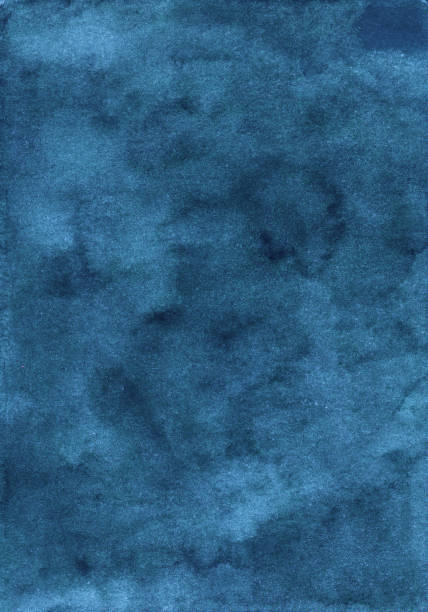 istock Watercolor deep turquoise background gradient texture. Aquarelle abstract old sea blue backdrop. Stains on paper, hand painted 1283824162