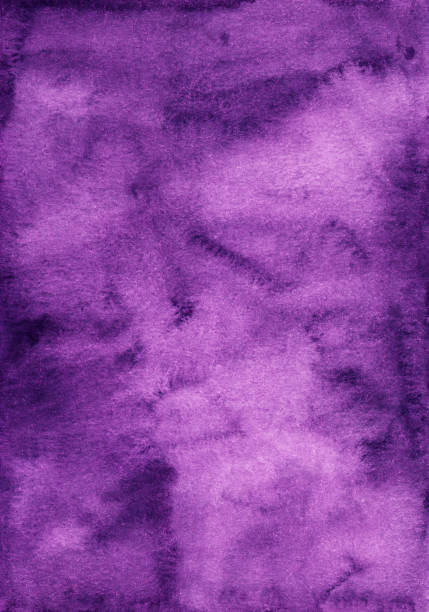 istock Watercolor elegant deep violet background texture. Vintage watercolour liquid purple backdrop. Stains on paper. 1283824219