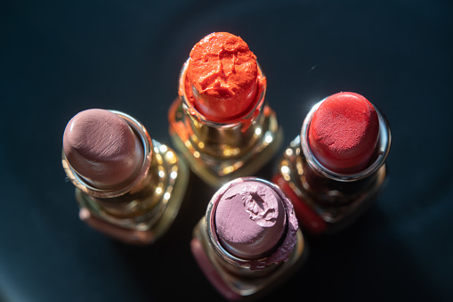 Close up shot of Imperfect used lipsticks