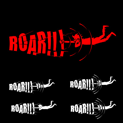 Roar  wordmark vector symbol noisy loud sound concept concepts