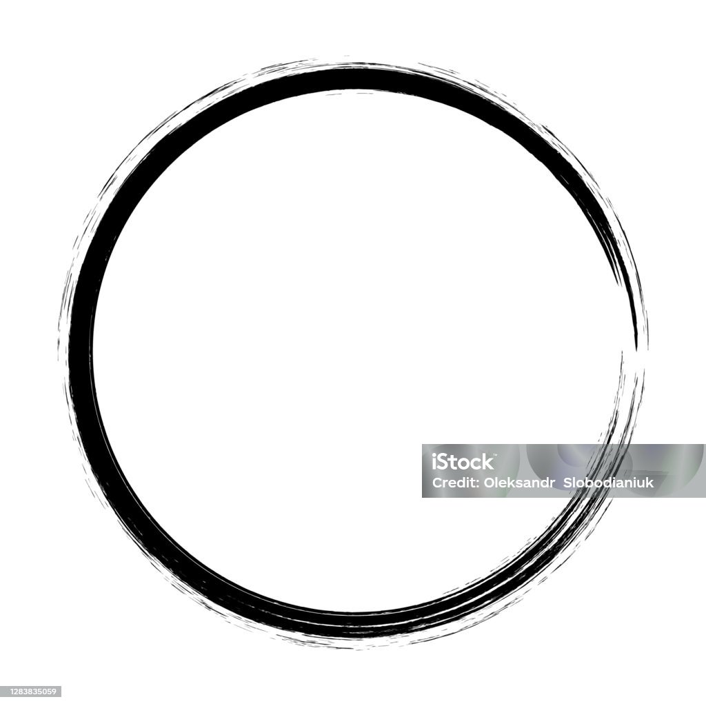 Cọ Vector Vuốt Vòng Tròn Sơn Trên Nền Trắng Bàn Tay Mực Vẽ Hình ...