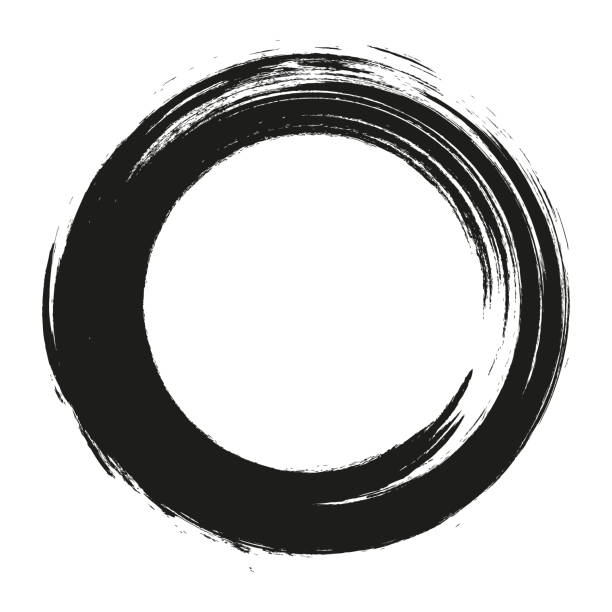 istock vector brush strokes circles of paint on white background. Ink hand drawn paint brush circle. Logo, label design element vector illustration. Black abstract circle. Frame 1283835062