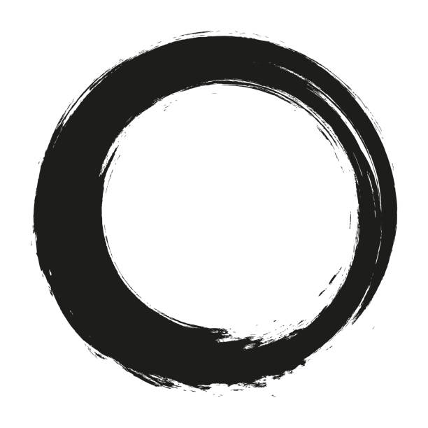 istock vector brush strokes circles of paint on white background. Ink hand drawn paint brush circle. Logo, label design element vector illustration. Black abstract circle. Frame 1283835065
