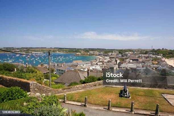 Hugh Town And St Marys Pool From The Garrison St Marys Isles Of Scilly England Uk Stock Photo - Download Image Now