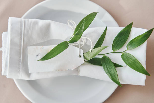 istock Decoration of plates at a wedding celebration. wedding decorations 1283835634