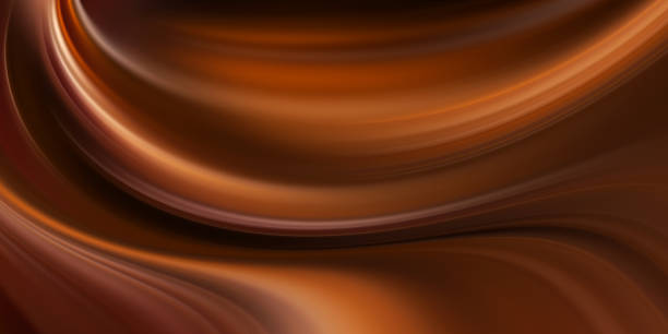 istock Brown flow background. Wave chocolate Liquid shape color backdrop. Trendy Art design 1283842850