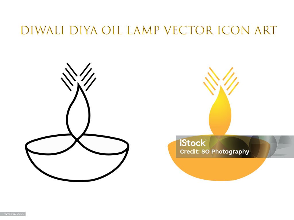 Diwali Diya Oil Lamp Line Art Vector Icon For Holiday Apps And ...