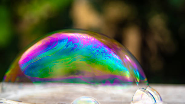 istock Soap bubble seen in detail, low depth of field, selective focus. 1283845985