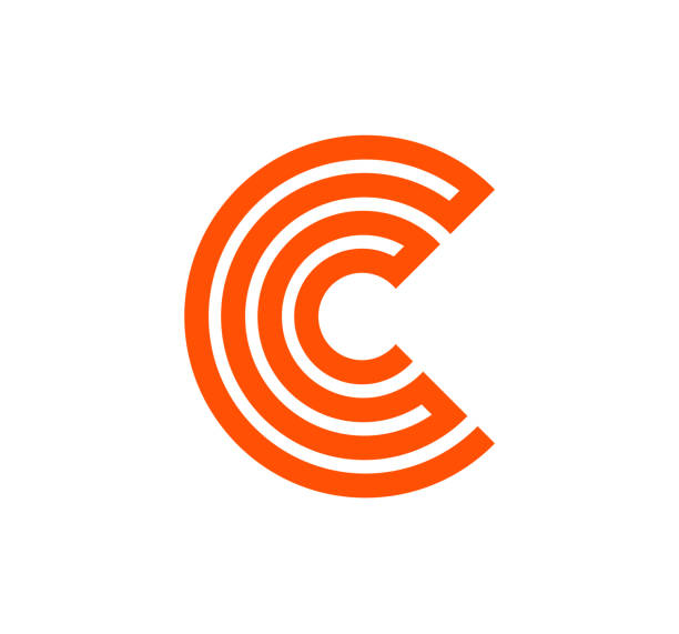c 라인 기하학적 벡터 로고 - letter c stock illustrations