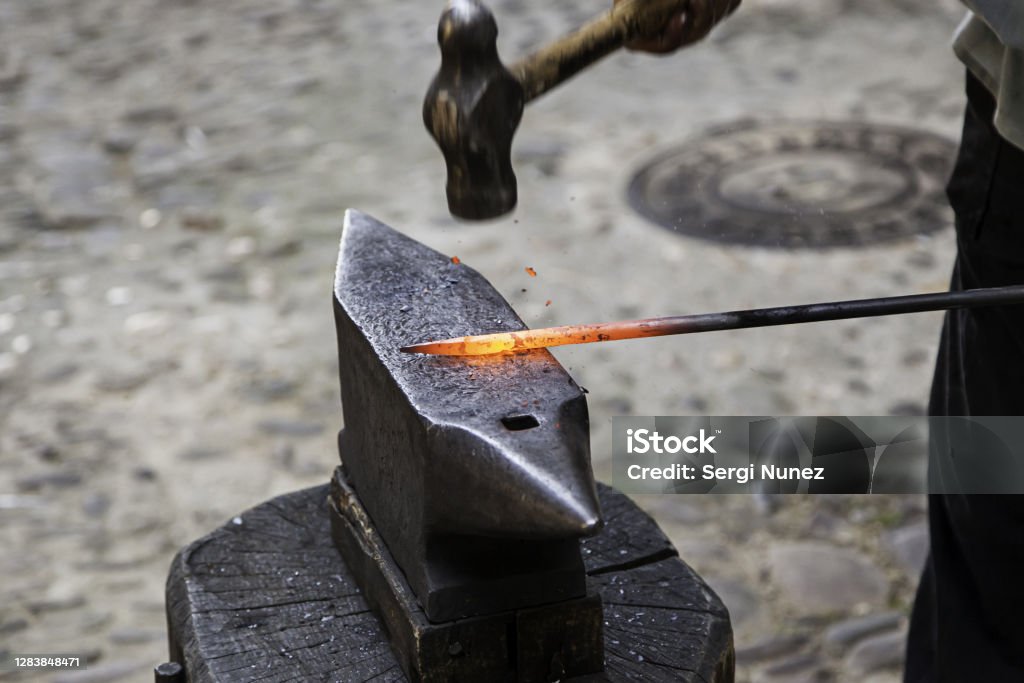 Forge Red Color Red Hot Iron In A Forge Stock Photo - Download Image Now - Antique ...