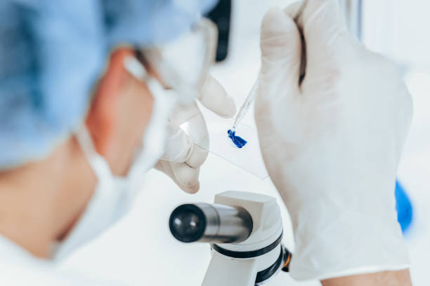 istock close up. scientist conducts research in the laboratory 1283849595
