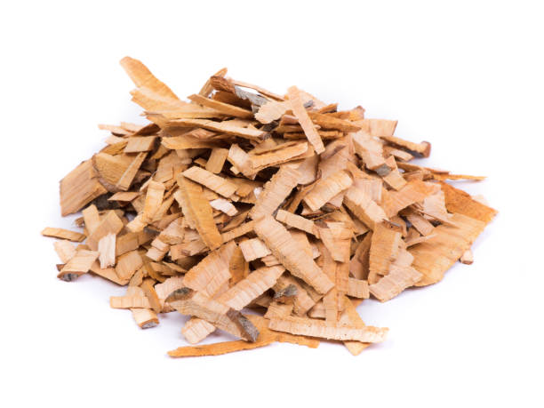 Pile of wood chips - fotografia de stock