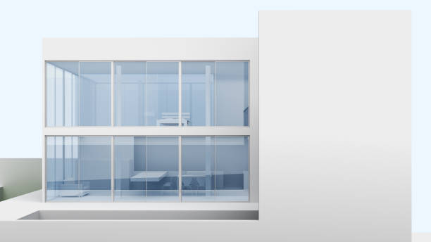 istock closeup large transparent windows on a two-story house 1283855520