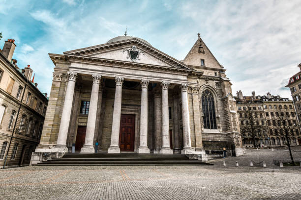 istock Front View Of St. Pierre Cathedral in Geneva, Switzerland 1283856790