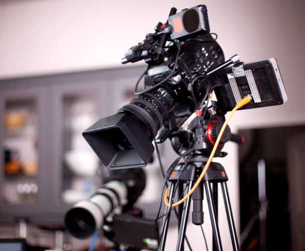 istock TV cameras in an empty pavilion closeup 1283858410